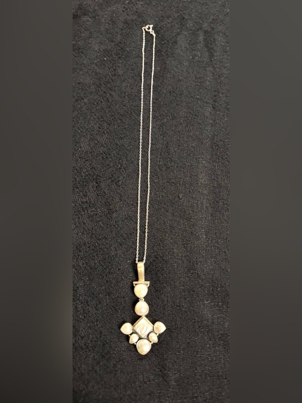Sterling Silver Pearl Pendant Necklace - White